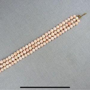 Flash sale!!! Angel skin coral 3 strands bracelet 14K gold closure
